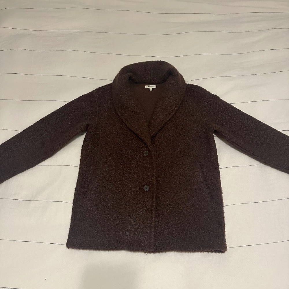 Madewell Pebbled Faux Shearling Shawl Collar Coat